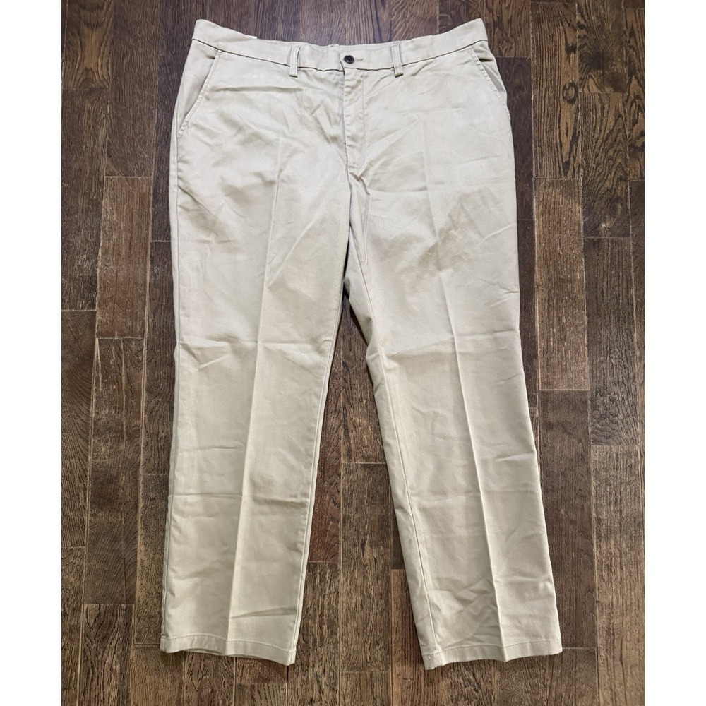 St. John's Bay‎ Classic Fit Chino Pants Mens 40x30 Beige New NWT Flat Front